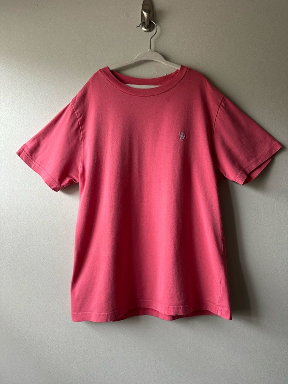 Polo Ralph Lauren Small Embroidered Pony Boys Salmon Short Sleeve Tee Shirt Sz M